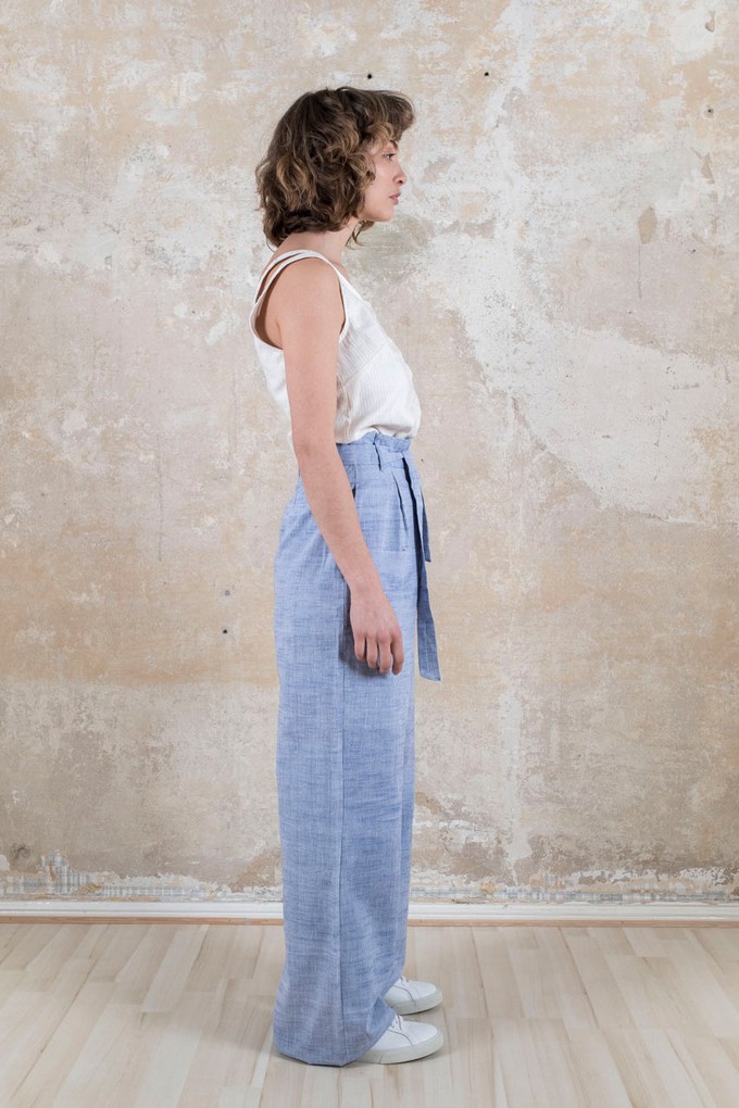 Cotton Highwaist Pants Hamina Light Blue from Jyoti - Fair Works