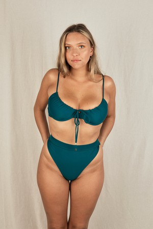 MAYA BOTTOM in Reversible Teal & Sage from Kaly Ora