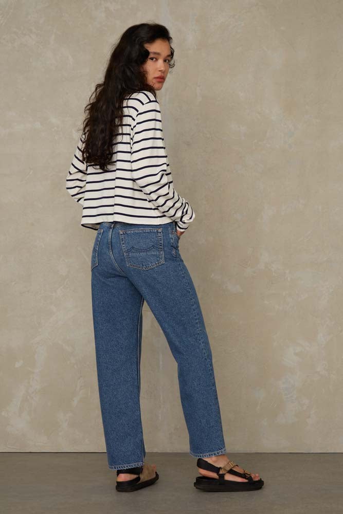 LIORA CROPPED | ECO RECYCLED BLUE USED from Kings of Indigo