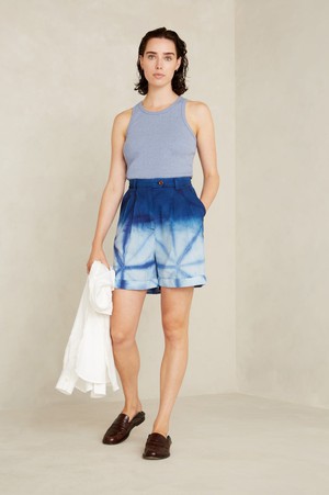 MARISOL SHORT | SHIBORI OMBRE NATURAL INDIGO from Kings of Indigo