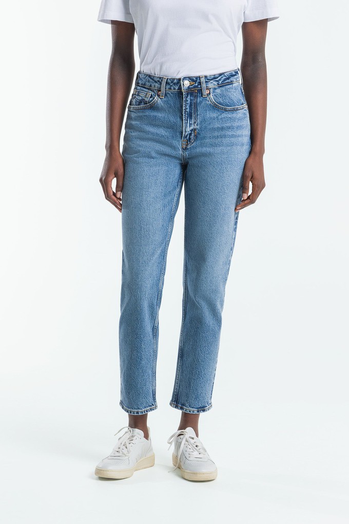 CAROLINE CROPPED STRETCH | ECO XAVIER BLUE MARBLE from Kings of Indigo