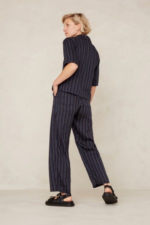 MORRIGAN | BLUE LINEN STRIPE from Kings of Indigo