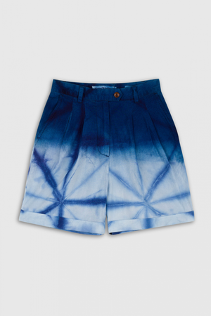 MARISOL SHORT | SHIBORI OMBRE NATURAL INDIGO from Kings of Indigo