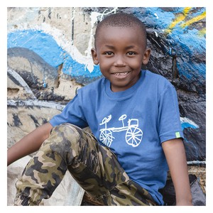 BAISIKELI Kids Shirt Blue from Kipepeo-Clothing