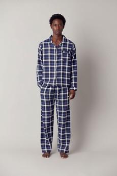 JIM JAM Mens GOTS Organic Cotton Pyjama Set - Dark Navy via KOMODO