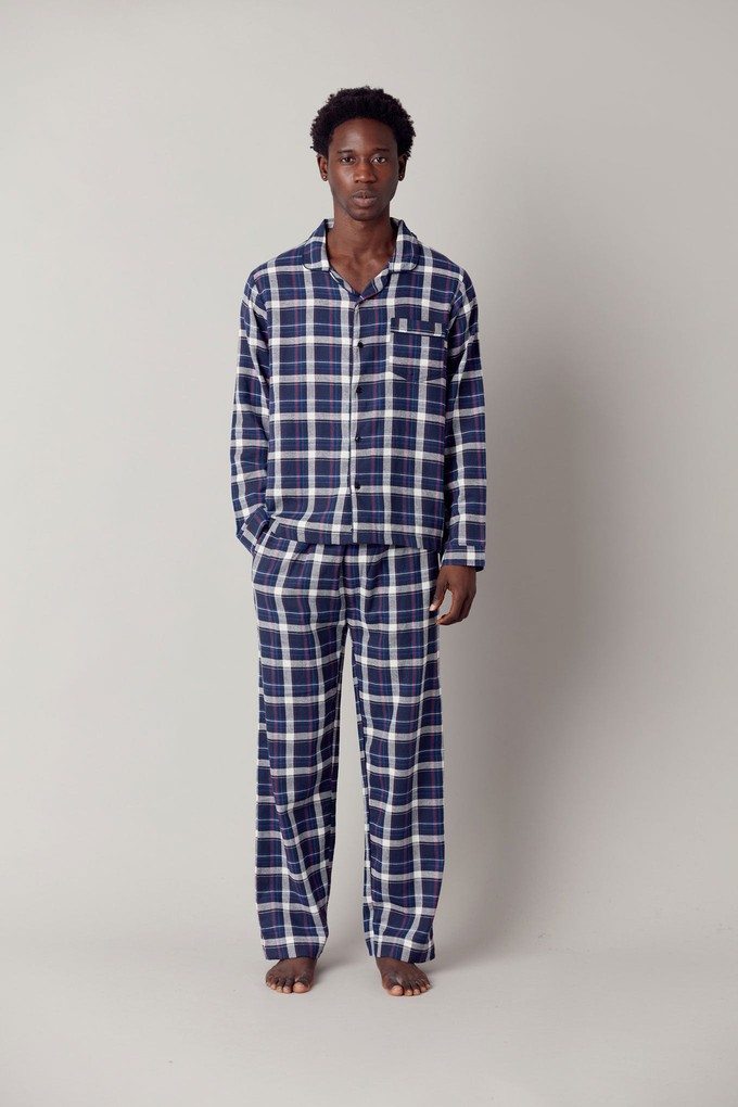 JIM JAM Mens GOTS Organic Cotton Pyjama Set - Dark Navy from KOMODO