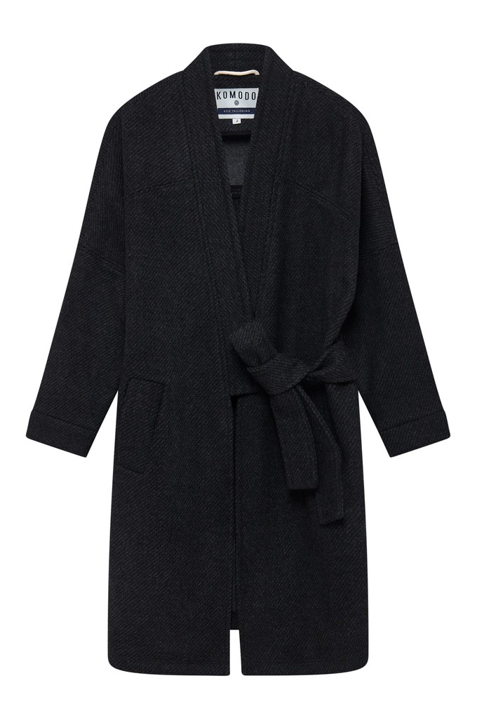 KAIA - Wool Blend Twill Coat Charcoal from KOMODO