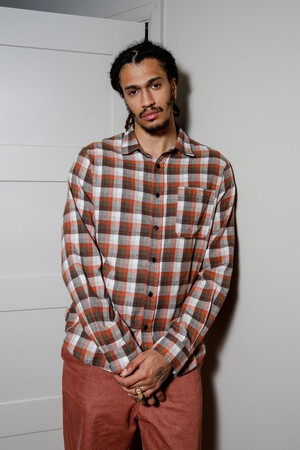 SANTI Organic Cotton Flannel Shirt - Oat Check from KOMODO