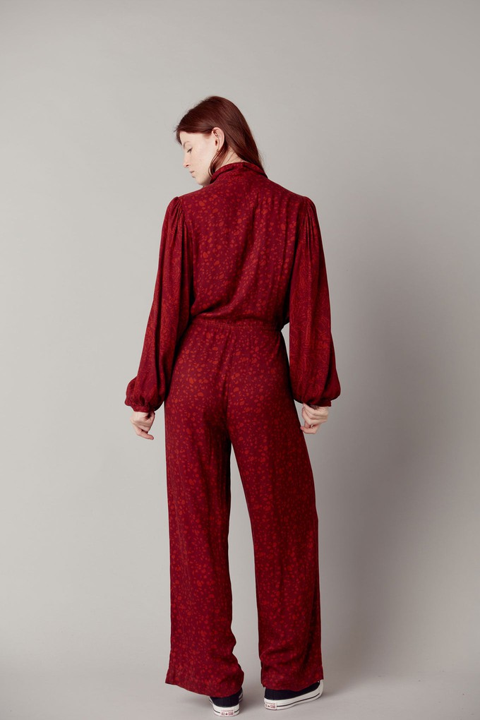 AVA - Rayon Jumpsuit Wine Red from KOMODO