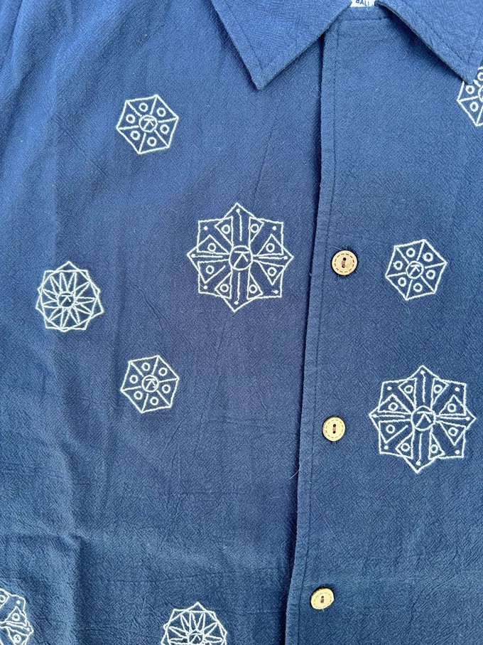 SPINDRIFT - Organic Cotton Shirt Embroidery Navy from KOMODO