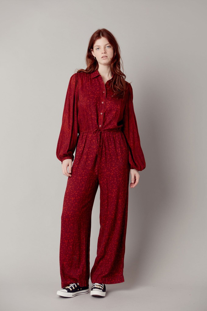 AVA - Rayon Jumpsuit Wine Red from KOMODO