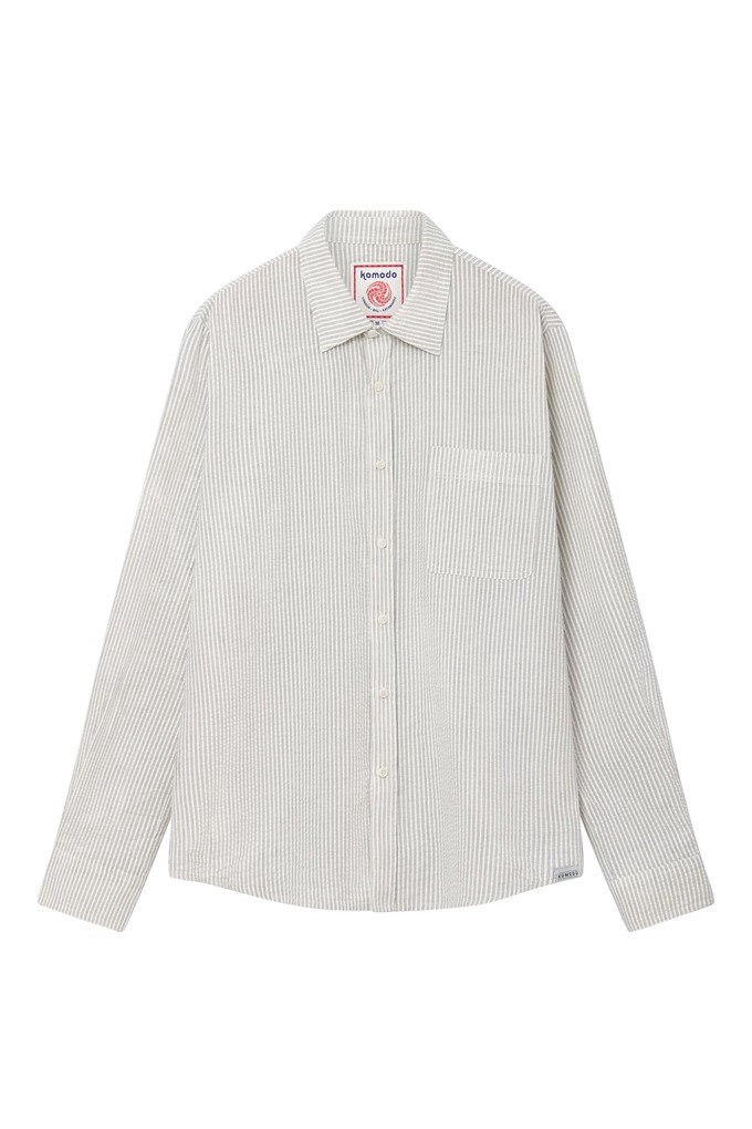 SPECTRE Organic Cotton Shirt - Ivory Pinstripe from KOMODO