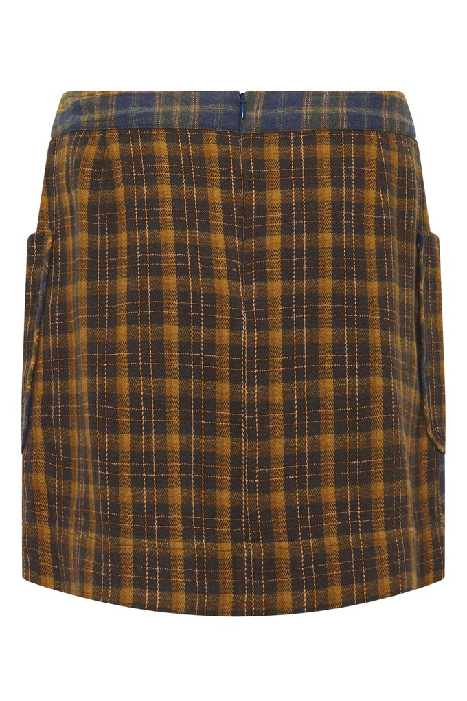 SUKI - Organic Cotton Flannel Miniskirt Patchwork Check from KOMODO