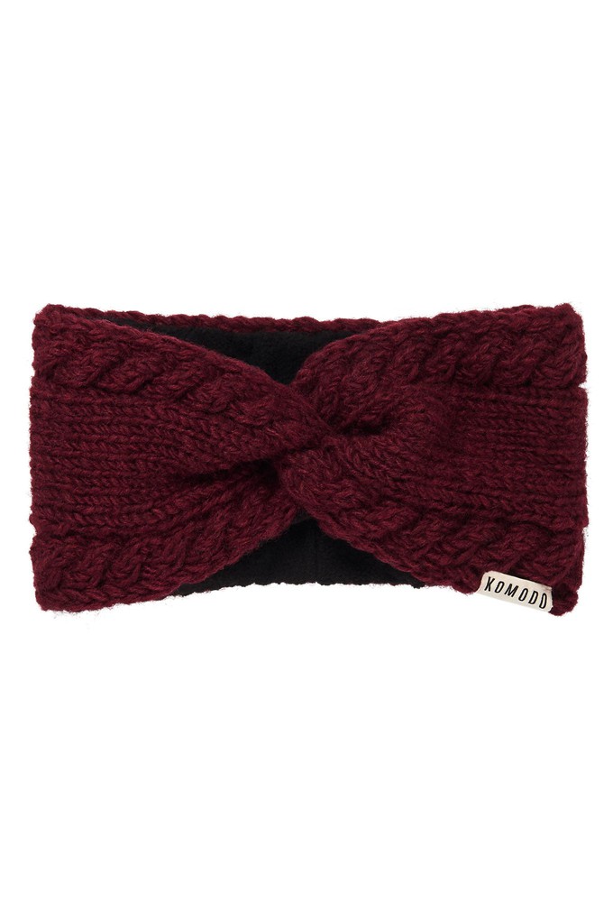 BIWA - Fleece Lined Lambswool Ear Warmer Wine Red from KOMODO