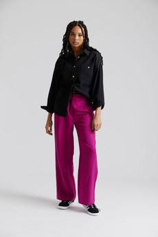 MIRA - Tencel Linen Trouser Fuschia Pink via KOMODO