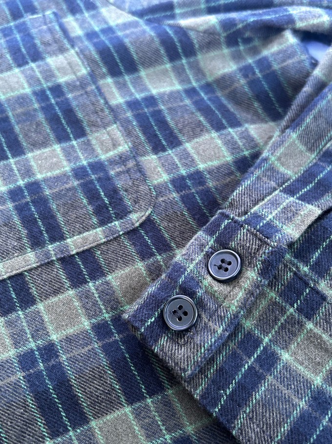 KENJI Organic Cotton Flannel Shirt - Navy Check from KOMODO