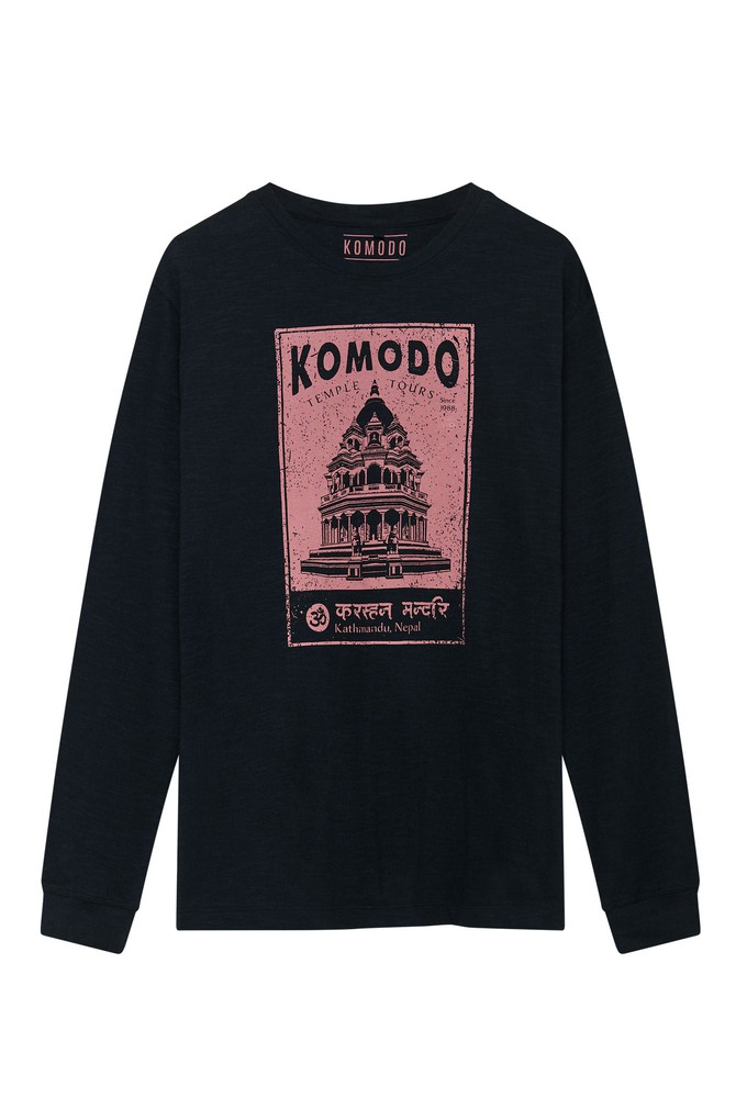 DUNBAR TEMPLE - Organic Cotton Tee Black from KOMODO