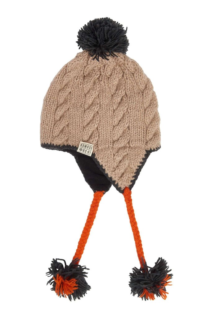 DASHER - Fleece Lined Lambswool Pom Hat Camel from KOMODO