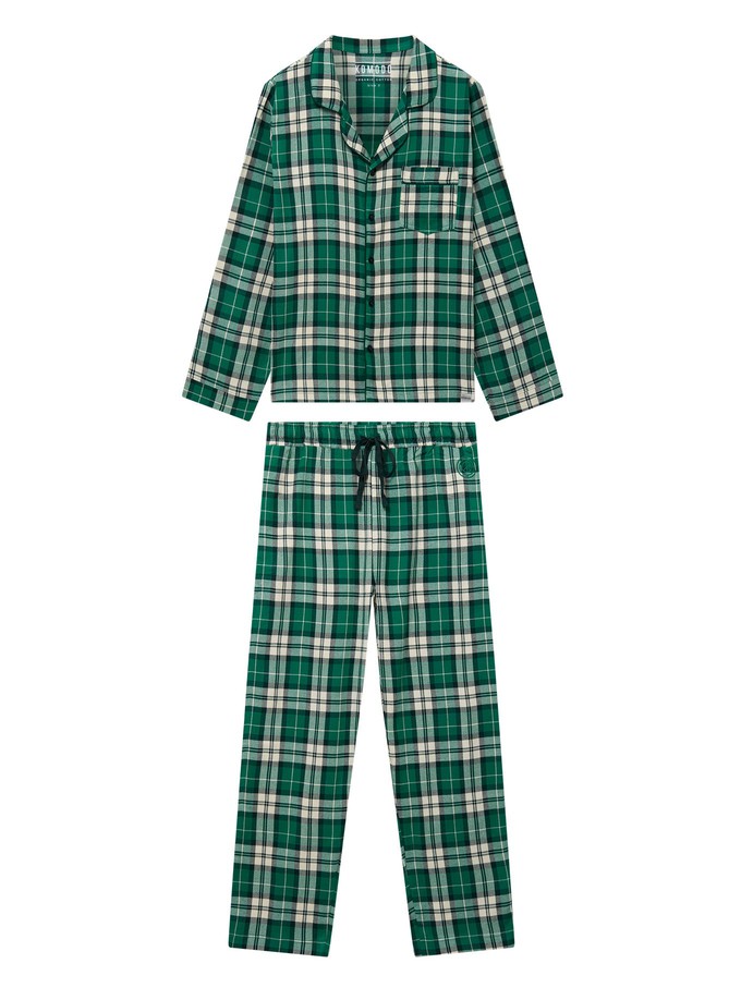 JIM JAM Mens GOTS Organic Cotton Pyjama Set - Green from KOMODO