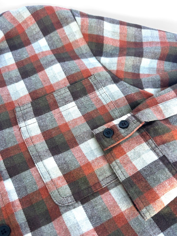 SANTI Organic Cotton Flannel Shirt - Oat Check from KOMODO