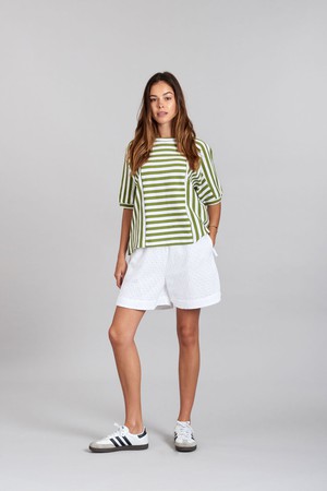 JUNIPER - Organic Cotton Top Green Stripe from KOMODO