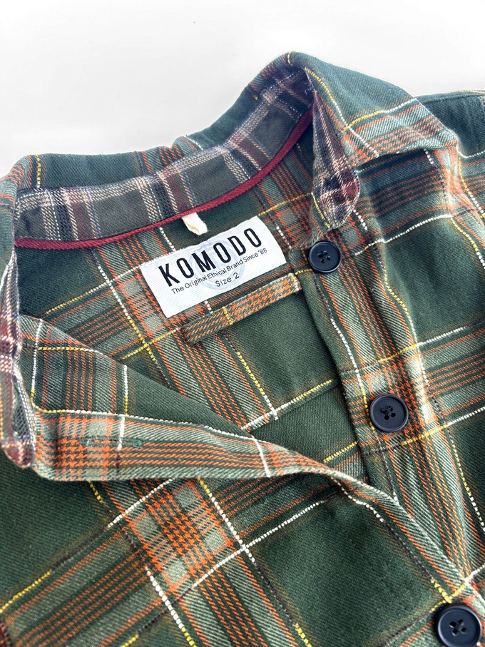 AXEL Flannel Patchwork Check Shirt - Green from KOMODO