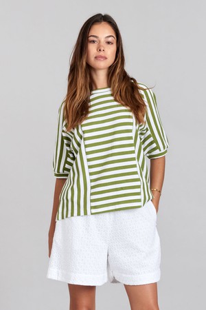 JUNIPER - Organic Cotton Top Green Stripe from KOMODO