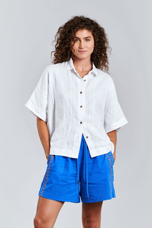 LEAH - Organic Cotton Embroidery Shorts Sapphire Blue from KOMODO