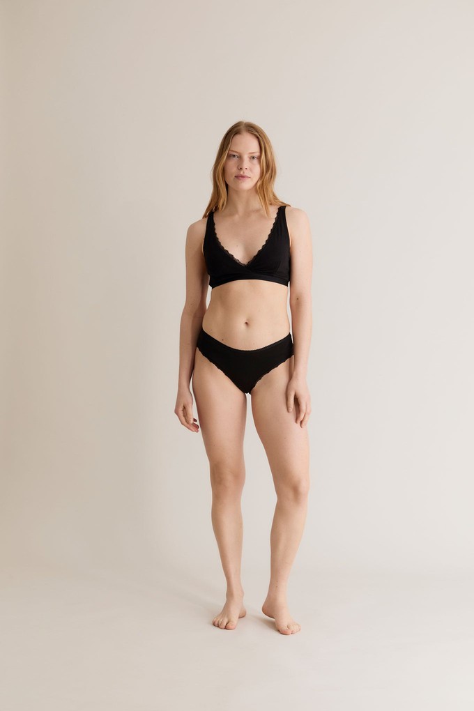 PALOMA Lace Briefs - GOTS Organic Cotton Black from KOMODO