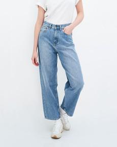 Bobbie vintage blauwe barrel jeans hennep via Kuyichi