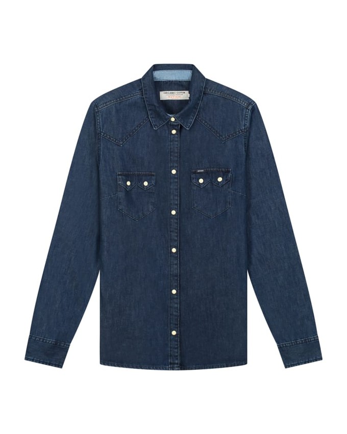 Sawtooth Shirt Worker Blue WOMEN from Kuyichi