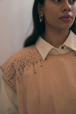 Effortless Edit Embroidered Beige Bib from Lafaani