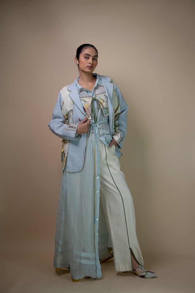 Meadows Chanderi Shirt Dress from Lafaani