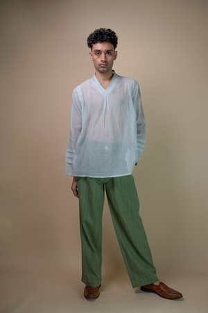 Meadows Unisex Chanderi Shirt from Lafaani