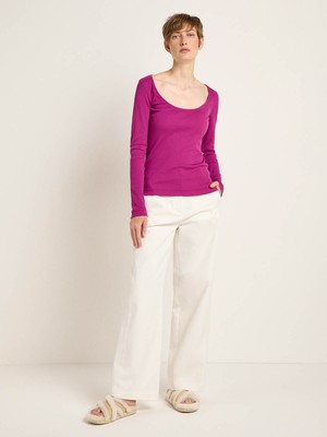 Long-sleeved shirt with deep neckline (GOTS) from LANIUS