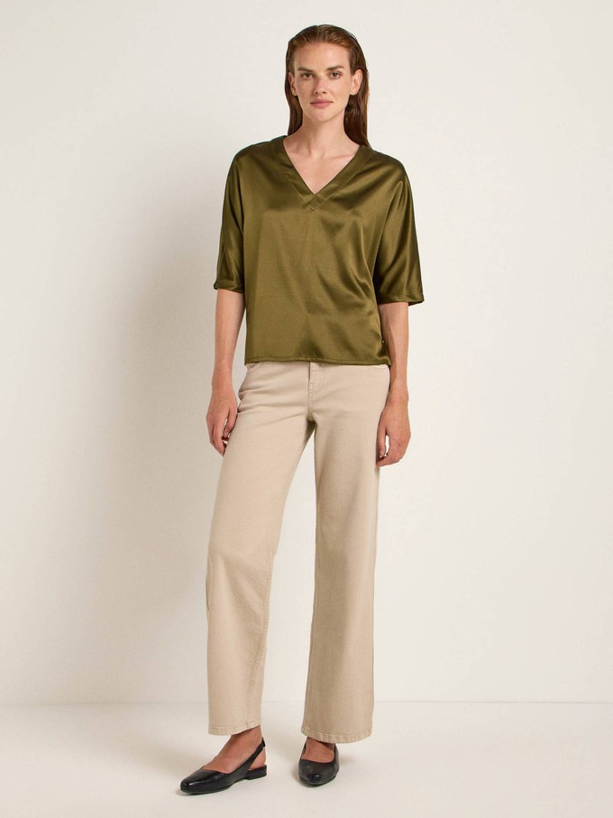 Silk blouse with v-neck from LANIUS