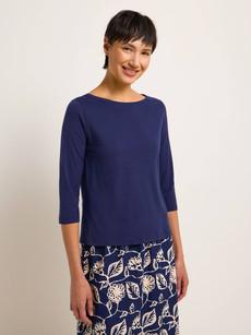 Submarine neckline shirt with 3/4 sleeves (GOTS) via LANIUS