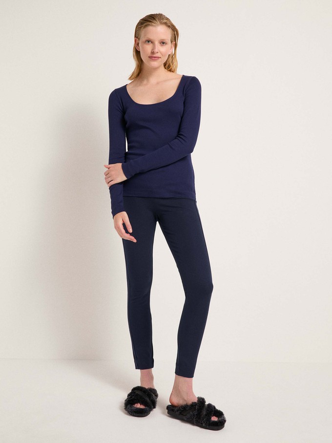 Long-sleeved shirt with deep neckline (GOTS) from LANIUS