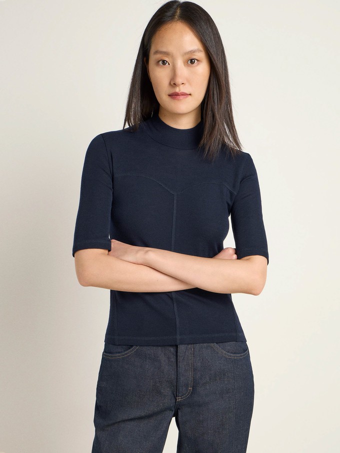 Short-sleeved shirt with stand-up collar (GOTS) from LANIUS