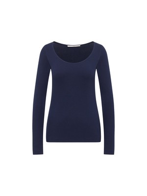 Long-sleeved shirt with deep neckline (GOTS) from LANIUS