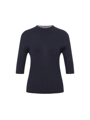 Ribbed Sweater Half Sleeve (GOTS) from LANIUS