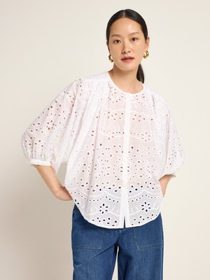 Embroidery Blouse (OCS) with Ruffles from LANIUS