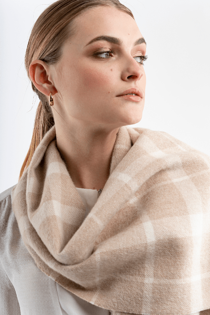 Alpaca Plaid Scarf from Lavender Hill Clothing