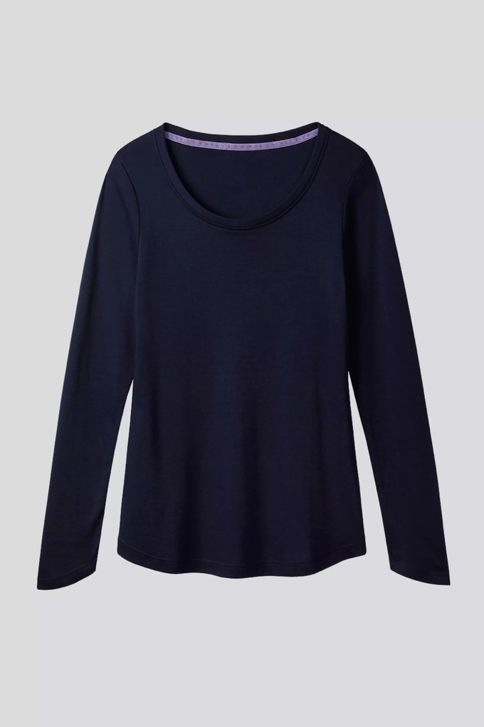 Long Sleeve Scoop Neck Cotton Modal Blend T-shirt from Lavender Hill Clothing