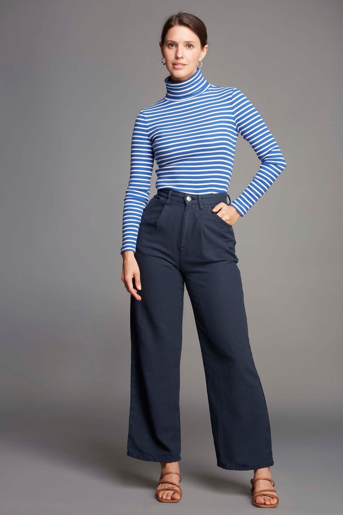 Striped Cotton Roll Neck from Lavender Hill Clothing