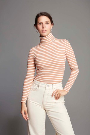 Striped Cotton Roll Neck from Lavender Hill Clothing