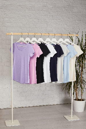 Scoop Neck Cotton Modal Blend T-shirt from Lavender Hill Clothing