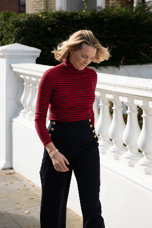 Striped Cotton Roll Neck from Lavender Hill Clothing