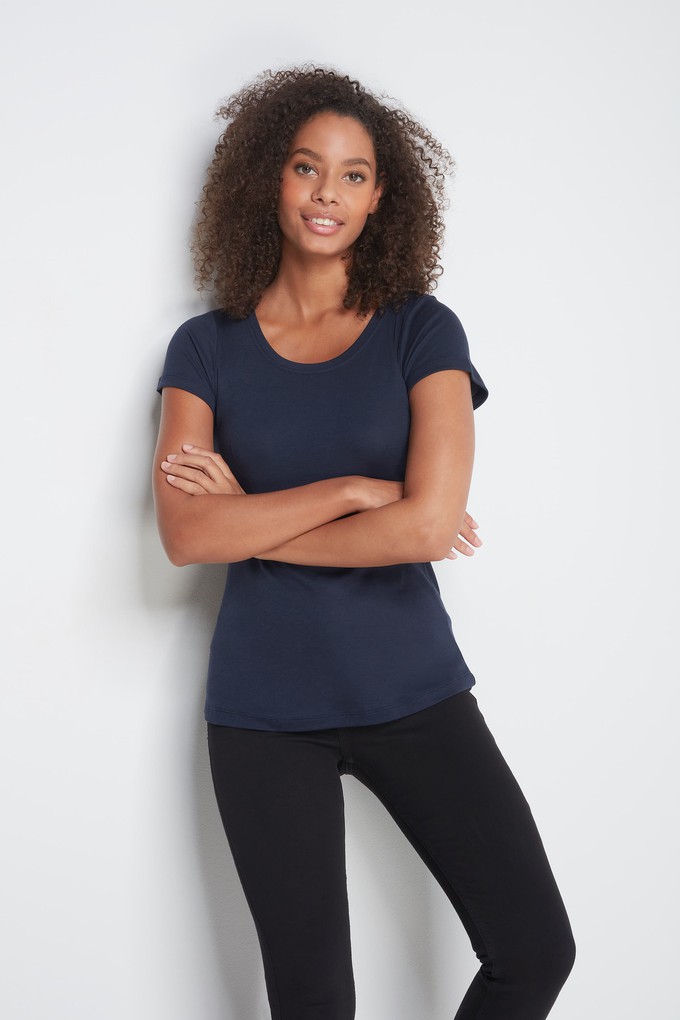 Scoop Neck Cotton Modal Blend T-shirt from Lavender Hill Clothing