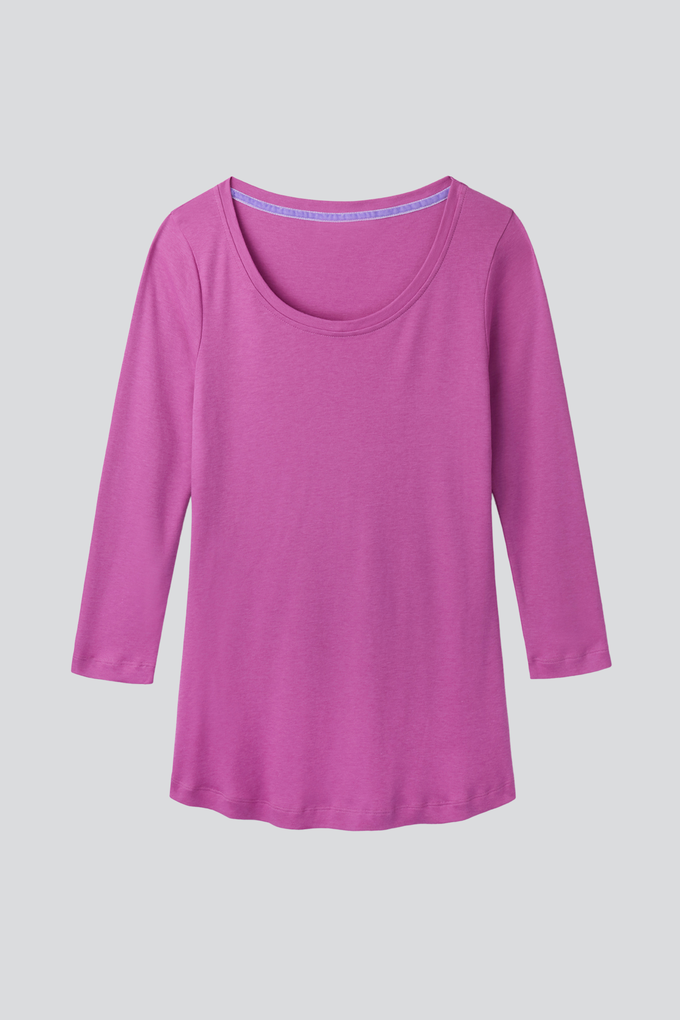 3/4 Sleeve Scoop Neck Cotton Modal Blend T-Shirt from Lavender Hill Clothing